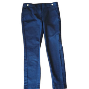 Anne Klein Crop Ankle Dress Pants Straight Leg Mid Waist Rise Pockets Tab Accent